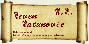 Neven Matunović vizit kartica